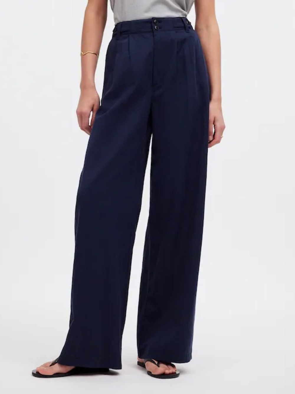 Madewell Harlow Wide-Leg Pant Deep Indigo Navy Size 12 Business Casual